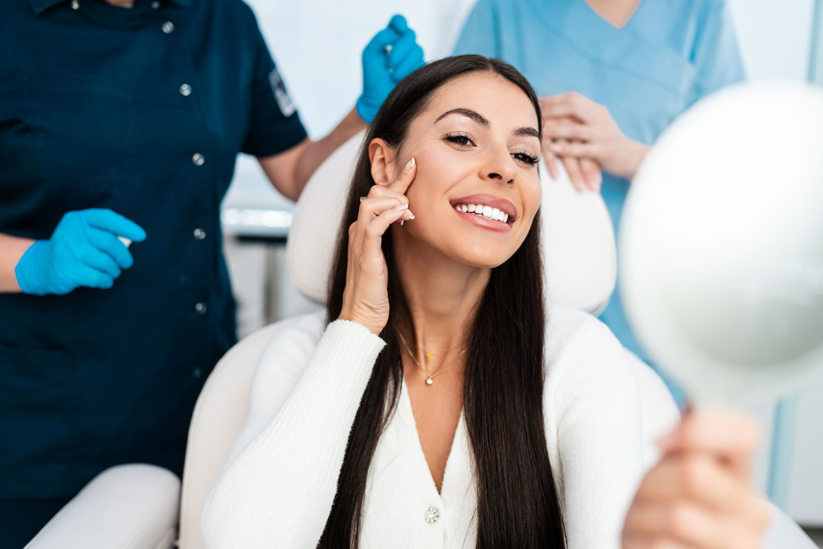 woman during dermal fillers in glendale