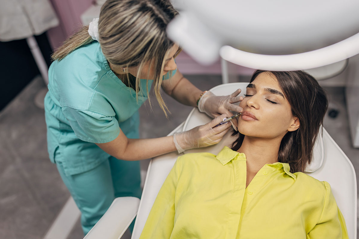 woman during dermal fillers in glendale